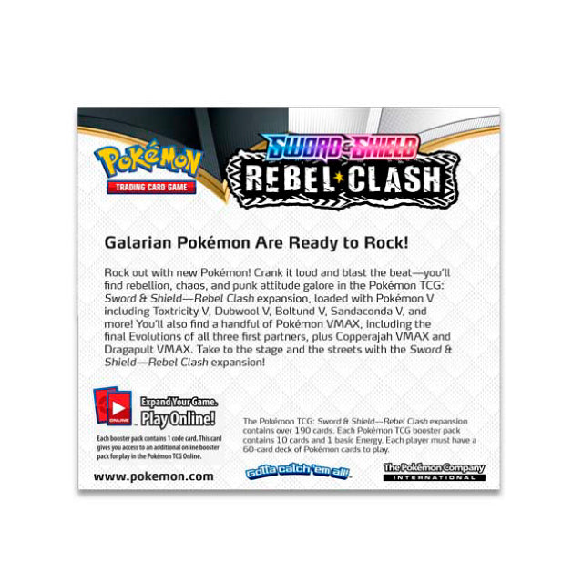 Pokemon Sword and Sheild Rebel Clash Booster Box (36 Packs)