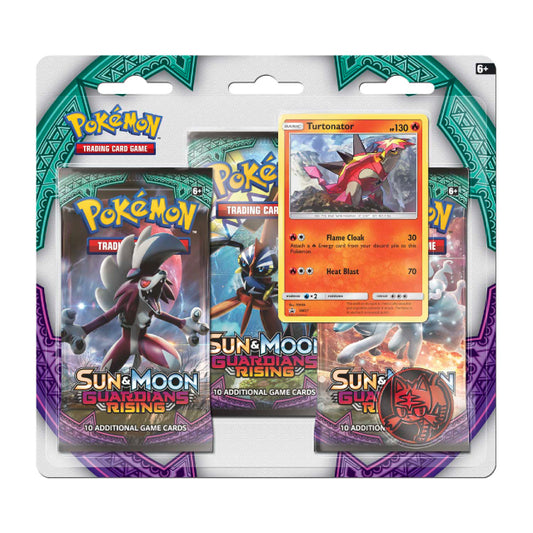 Pokemon Sun and Moon Guardians Rising 3 Booster Blister (Turtonator Holo)